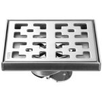 10x10cm)siphon douche � l'italienne drain de sol garden 304 en acier inoxydable grand drain de sol ext�rieur ...