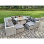 11 places ensemble meuble de jardin en rotin ave 2 canap, table de foyer  gaz et fauteuil , 2 grand ...