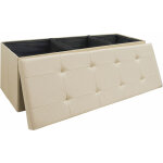 Dunedesign - 110cm banc coffre rangement - similicuir banc d'entrée 120l - banquette pliable Dunedesign - 110cm banc coffre rangement - similicuir banc d'entrée 120l - banquette pliable