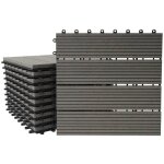 [jamais utilis�] 11x carreau wpc rhone, carrelage balcon / terrasse, optique bois � 30x30cm = 1m�, premium, ...