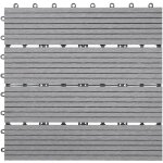 Hhg - jamais utilis�] 11x carreau wpc rhone, carrelage de sol, balcon / terrasse, � 30x30cm = 1qm, gris ...