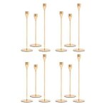 12 pcs dors chandelier dor mtal, compatibles avec bougies coniques de 3 / 4 pouces d'paisseur, support ...
