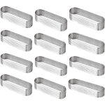 12 pi�ces anneau de g�teau mousse en acier inoxydable, perfor�, moules � tartelettes ovales mousse � ...