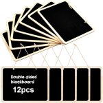 12 pièces tableaux noirs à suspendre, 16 x 12 cm mini ardoise rectangulaire, tableaux craie effaçable ... 12 pièces tableaux noirs à suspendre, 16 x 12 cm mini ardoise rectangulaire, tableaux craie effaçable ...