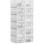 Woltu - 12 x boîtes à chaussures, boîtes de rangement transparente en plastique, pliables et empilables ... Woltu - 12 x boîtes à chaussures, boîtes de rangement transparente en plastique, pliables et empilables ...