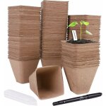Zolginah 120 pièces pots de semis biodégradable godets de repiquage 8cm carré godet semis pot jardinage ... Zolginah 120 pièces pots de semis biodégradable godets de repiquage 8cm carré godet semis pot jardinage ...