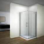Aica sanitaire - 120x100x187cm cabine de douche accs d'angle porte de douche coulissante