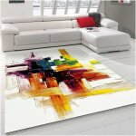 Tapis rectangulaire 120x170 cm � poils ras cr�me ? tiss� polypropyl�ne ? antistatique et hydrofuge ? ...