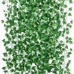 12pcs 2m artificiel lierre guirlande plante artificielle exterieur faux lierre feuillage artificiel feuille ...