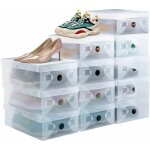 12pcs bote  chaussure empilable rangement boite chaussure en plastique respirant solide transparente ...