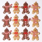 12pcs couleur chocolat ornement de nol bonhomme en pain d'pice?dcoration en d'homme de pain d'pice ...