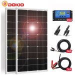 Dokio - 12v 200w kit de panneaux solaires grille mono pour maison / batterie / camping - car / bateau ...