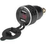 12v - 24v 4. 2a voltm�tre rouge moto double chargeur usb socket pour bmw moto - noir uniquement aux raccords ...