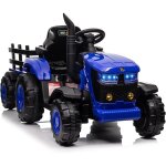 12v tracteur �lectrique enfant avec remorque amovible, voiture �lectrique 35w moteur double, musique ...