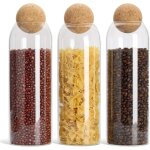 1300 ml bocaux conservation verre, herm�tique bocal en verre borosilicate avec couvercle en li�ge et ...