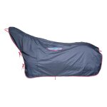 135 cm, bleu marine: couverture impermable pour cheval avec couvre - cou, passage de support et lacets ...