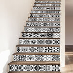 13pcs stickers adh�sifs escalier carrelages sticker autocollant contremarche carreaux de ciment ? stickers ...