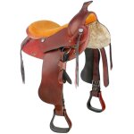 15 , chestnut rosso: selle western en cuir lisse avec jupe arrondie