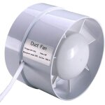 150 mm extracteur d'air silencieux (6 inch) 18w 320m� / h �conome en �nergie � flux mixte ventilateur ...