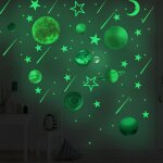 158pcs autocollants lumineux plan�tes �toiles lumineuses syst�me solaire plan�tes fluorescent stickers ...