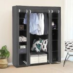 17213443 cm armoire de rangement grise dressing penderie xxl non - tiss