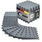 18 dalles puzzle protection sol fitness - 30x30 gris - tapis sol sport home gym