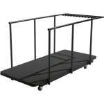 Rekkem - 18 tables pliantes noires 180 cm et chariot de transport Rekkem - 18 tables pliantes noires 180 cm et chariot de transport