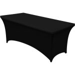 1pcs 6ft noir extensible �lastique spandex table couverture patio nappe polyester �quip�e rectangulaire ...