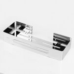 1pc argent�, etag�re de douche, acier inoxydable brillant, pour shampoing, 4, 5 x 31 x 12 cm, support ...