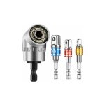 1pc foret  angle droit et 3pcs adaptateur douille 1 / 2'3 / 8'1 / 4' kit renvoi d'angle visseuse de ...