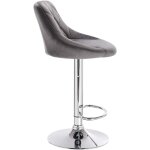 Woltu - 1xtabouret de bar en velours assise, tabourets r�glable, gris fonc�, si�ge 35 x 38 cm