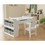 Costway - 2 en 1 table à dessin et 2 chaises enfants avec plateau inclinable, table d'activité en bois ... Costway - 2 en 1 table à dessin et 2 chaises enfants avec plateau inclinable, table d'activité en bois ...