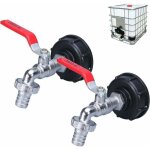 2 adaptateurs de r�servoir ibc avec filetage 1 / 2', robinet pour cuve 1000l, robinet de r�cup�ration ...