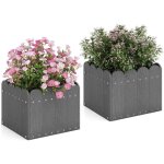 2 bac  fleurs 30l, 2 carr potager de jardin en hdpe avec trous de drainage pour lgumes fruits plantes ...