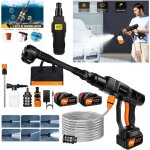 2 batterie + chargeur pistolet de lavage haute pression sans fil pour voiture