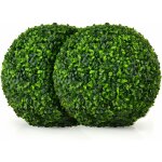 Costway - 2 boules de buis artificielles 40 cm r�sistantes aux uv, plantes de faux en boules topiaire, ...