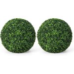 Costway - 2 boules de buis artificielles 48 cm r�sistantes aux uv, plantes en boules de faux buis sph�res, ...