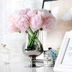 2 bouquets de pivoines artificielles, 10 ttes de pivoine en soie fausse fleur pour la dcoration de ...