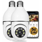 2 c�maras de seguridad inal�mbricas de 360 grados para exteriores, c�mara con bombilla wifi, c�maras ...