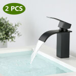 Cecipa - 2 robinet lavabo cascade noir confortable robinet salle de bain durable mitigeur lavabo robuste ...