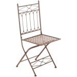 Clp - lot de 2 chaises de jardin pliables asina en fer forg marron antique