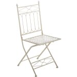 Lot de 2 chaises de jardin pliables asina en fer forg� cr�me antique