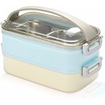 2 couches bote  lunch en acier inoxydable portable thermique botes  bento bote  lunch isole lunch ...