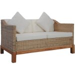 Vidaxl - 2 escrocs de fauteuil naturel conception squaquée naturelle équipée de coussins à la crème à ... Vidaxl - 2 escrocs de fauteuil naturel conception squaquée naturelle équipée de coussins à la crème à ...