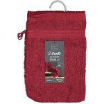 2 gants de toilette 15x21 cm - 500g / cm� - rouge