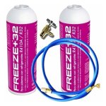 2 gas de gaz �cologique freeze organic + 32 350gr + valve + tuyau de substitut r32, r410a
