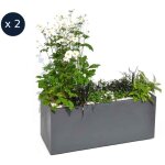 Eda ? jardini�res rectangulaires volcania en polypropyl�ne 99, 5 x 39, 5 x 43, 5 cm ? gris anthracite ...