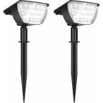 2 pack 32 led spot solaire extrieur, eclairage extrieur solaire ip65 etanche clairage applique 2 modes, ...