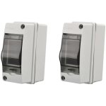 2 pack coffret electrique etanche exterieur ip65, 2 modules, abs de surface en plastique, boite de boitier ...