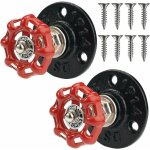 2 pack porte manteau mural muraux tuyau industriel en fer, rtro patres murale pour suspension multifonctionn ...